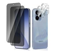 HinZann Protector de Pantalla Privacidad para OPPO Reno15 F / Reno15 FS 5G, [2+2 Piezas] Anti-Espía Cristal Templado + Protector de Lente Cámara, Película de Privacidad para OPPO Reno 15F / 15FS 5G