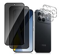 HinZann Protector de Pantalla Privacidad para Xiaomi Poco F8 Ultra 5G, [2+2 Piezas] Anti-Espía Cristal Templado + Protector de Lente Cámara, 9H Dureza, Película de Privacidad para Poco F8 Ultra 5G
