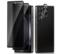 HinZann Protector Pantalla de Privacidad para Samsung Galaxy Z Fold 5 5G, [2+2 Piezas] Anti-Espía Cristal Templado + Protector de Lente Cámara, 9H Dureza, Anti-Espía Película para Galaxy Z Fold 5 5G