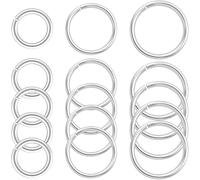 HINZIC 12 anillos de plata de ley 925 divididos, cierre de joyería pequeño de 6 mm/5 mm/4 mm, cierres de conector abierto para llaveros, pulseras, aretes, dijes de bricolaje
