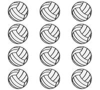 HINZIC 12 Parches Termoadhesivos para Planchar Ropa, Voleibol 2 Pulgadas, Negro y Blanco, Coser Pelotas Rugby, Apliques Bordados Ganchillo Jeans, Sombreros, Chaquetas, Suéteres