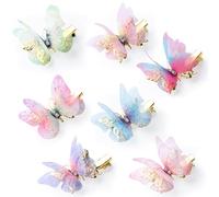 HINZIC 14 pinzas para el pelo de mariposa, coloridas y pequeñas pinzas de pelo de hilo de mariposa, metal dorado, lindas pinzas para el pelo, regalo para niñas y mujeres