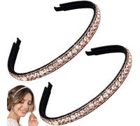 HINZIC 2 diademas de diamantes de imitación para mujer, diademas de cristal antideslizantes para novia, accesorios para bodas, aniversarios, compromisos, banquetes, día de San Valentín, color marrón