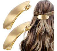 HINZIC 2 pasadores ovalados para el pelo, pinzas grandes de metal, vintage, francés, boda, graduación, accesorios formales para mujeres, gruesas, finas, largas, cortas, rizadas, rectas, doradas
