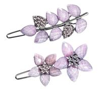 HINZIC 2 pinzas para el pelo vintage de 2 pulgadas con diamantes de imitación rosados, clips de cristal brillante, pequeños pasadores decorativos para el cabello de boda, San Valentín, Navidad,