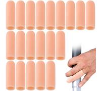 HINZIC 20 fundas de gel para dedos, fundas protectoras de silicona extendidas, cunas elásticas para dedos para artritis y grietas en la yema de los dedos, color piel