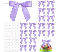 HINZIC 20 lazos morados para envolver regalos, decoración de lazo prefabricado de 3.5 pulgadas, lazo de satén pequeño para Navidad, fiesta de cumpleaños, caramelos, galletas, bolsas de golosinas,