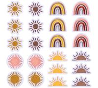 HINZIC 22 parches de sol arcoíris para ropa, apliques bordados bohemios vintage, bonitos parches decorativos de reparación para camisas, chaquetas, sombreros, jeans, bolsos, manualidades