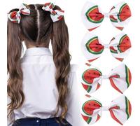 HINZIC 4 pinzas para el pelo de sandía con lazo a presión, lindas frutas rosadas, verano, playa, boda, Hawaii, accesorios decorativos para el cabello para mujer