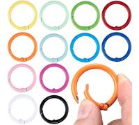 HINZIC Anillos de metal coloridos con resorte, mosquetón redondo para bolso, bolso o llavero, 12 colores: 12 unidades de 33 mm, 33mm