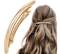 HINZIC Pasador de pelo dorado de 4.5 pulgadas, clip de pelo grande, vintage, francés, boda, graduación, San Valentín, accesorios formales para el cabello para mujer, pelo largo y grueso