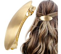 HINZIC Pasador de pelo ovalado de 7,62 cm de largo y grueso, de metal, estilo vintage, dorado, para boda, graduación, formal, accesorios para el cabello para mujeres