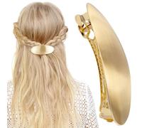 HINZIC Pasador ovalado para el pelo de 7,62 cm, dorado, grande, francés, de metal, vintage, para boda, graduación, formal, decorativo, accesorios para el cabello para mujer, pelo largo y grueso