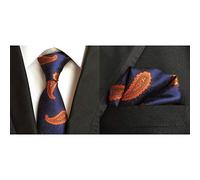 HIOD Traje de Seda de PoliéSter Corbata PañUelo Juego de 2 Piezas Accesorios de Ropa de Moda para Hombres de Negocios para Banquete de Boda,L