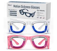 Hion 2 pares de gafas inteligentes para adultos contra el mareo por movimiento, gafas de líquido ultraligeras y portátiles contra las náuseas, mareo de viaje y mareo, imprescindibles para viajes y