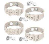Hion 2 pulseras de alivio del mareo por movimiento, pulseras de acupresión de viaje, para aliviar las náuseas, náuseas matutinas, mareos, enfermedades del coche (Starlight)