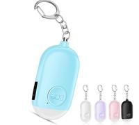 Hion Alarma Personal Autodefensa de Bolsillo Llavero de Defensa Personal Recargable 130 dB con Iluminación LED para Mujeres, Niños y Personas Mayores - Potente y Confiable(Azul, 1)