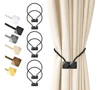 Hion Alzapaños magnéticos para cortina, paquete de 6, alzapaños de cortina, hebillas, soportes de ganchos para el hogar, dormitorio, oficina, cortina decorativa