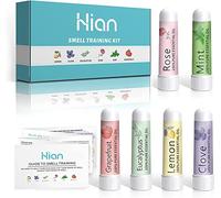 Hion Smell Training Kit, 6 aceites esenciales, el kit de entrenamiento olfativo ayuda a recuperar el sentido del olfato, aceites esenciales de limón, menta, rosa, pomelo y clavo