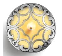 Hion Tapa Illuma Lid para Vela Aromática, Accesorio Decorativo Elegante con Grabados y Ayuda a la Combustión Uniforme, Crea Ambiente Acogedor para Mujer y Hogar (Espacio Plateado)