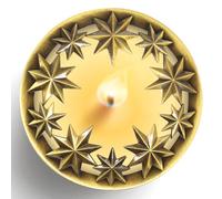 Hion Tapa Illuma Lid para Vela Aromática, Accesorio Decorativo Elegante con Grabados y Ayuda a la Combustión Uniforme, Crea Ambiente Acogedor para Mujer y Hogar (All-Star Dorado)