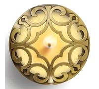 Hion Tapa Illuma Lid para Vela Aromática, Accesorio Decorativo Elegante con Grabados y Ayuda a la Combustión Uniforme, Crea Ambiente Acogedor para Mujer y Hogar (Espacio Dorado)