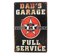 Hioni Dad 's Garage Full Service Open 24 Hours - Cartel de Chapa para Pared, diseño Vintage