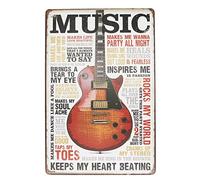 Hioni música inspira Me mantiene mi corazón latiendo guitarra, metal Tin Sign, adorno de pared placa Póster Vintage Hogar/café/BAR Decor