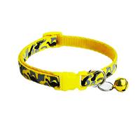 hionre Correa para el cuello para mascotas, collar ajustable con estampado de camuflaje para perro, gato, cachorro, color amarillo