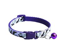 hionre Correa para el cuello para mascotas, collar ajustable con estampado de camuflaje para perro, gato, cachorro, color morado