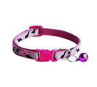 hionre Correa para el cuello para mascotas, collar ajustable con estampado de camuflaje para perro, gato, cachorro, color rojo rosa