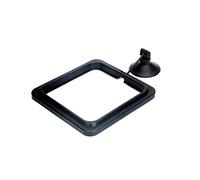 hionre Herramientas de alimentación para acuario, anillo de flotabilidad con ventosa para piscina, alimentador flotante de alimentos, cuadrado negro