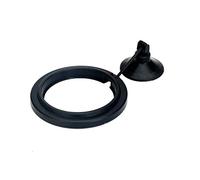 hionre Herramientas de alimentación para acuario, anillo de flotabilidad para pecera, ventosa para piscina, alimentador flotante de alimentos, color negro redondo