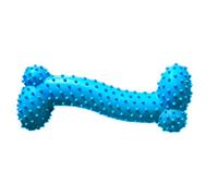 hionre Juguetes interactivos para mascotas, forma de bola triangular de hueso, TPR, limpieza de dientes, mordida molar, juguete de entrenamiento para mascotas, perro, cachorro, color aleatorio, hueso