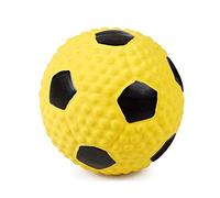 hionre Pelota de látex de algodón de alta elasticidad para perros y gatos, juguete de sonido de fútbol, rugby, herramienta de limpieza de dientes segura y duradera, accesorio para mascotas, S 4