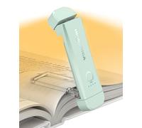 HIONXMGA Luz de Lectura Recargable, Lámpara con Pinzas para Protección Ocular - 3 Colores & Regulación de Brillo Continua, Plegable para Leer en la Cama, Ideal para Amantes de Libros