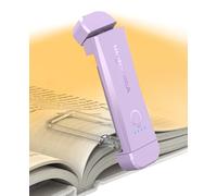 HIONXMGA Luz de Lectura Recargable, Lámpara con Pinzas para Protección Ocular - 3 Colores & Regulación de Brillo Continua, Plegable para Leer en la Cama, Ideal para Amantes de Libros