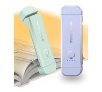 HIONXMGA Paquete de 2 Luz de Lectura Recargable,Lámpara con Pinzas para Protección Ocular -3 Colores & Regulación de Brillo Continua, Plegable para Leer en la Cama,Ideal para Amantes de Libros