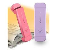HIONXMGA Paquete de 2 Luz de Lectura Recargable,Lámpara con Pinzas para Protección Ocular -3 Colores & Regulación de Brillo Continua, Plegable para Leer en la Cama,Ideal para Amantes de Libros