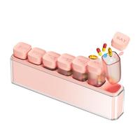 HIONXMGA Pastillero Semanal 7 Días - Gran Capacidad | Apertura Fácil | Compacto para Bolsa | caja de Organizador Para Vitaminas, Suplementos, Medicamentos | Libre BPA | Accesorio Médico - Rosa