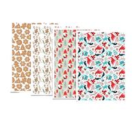 HIOPOIUYT 4 piezas de papel de transferencia de Navidad de 95 x 138 mm para aretes de arcilla, collares, hojas de transferencia de arcilla soluble en agua, tobogán acuático