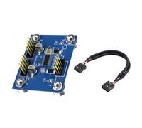 HIOPOIUYT Adaptador convertidor USB 2.0 de 9 pines de 1 a 2, estabilidad de doble canal para ventilador de color, tarjetas WiFi, adaptador de placa base de expansión de hardware de PC