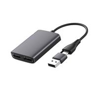 HIOPOIUYT Adaptador divisor de pantalla USB a doble 1080P 1080P para múltiples monitores, transferencia rápida de datos, puerto doble/único