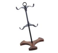 HIOPOIUYT Árbol multiusos para tazas de café con base de madera antideslizante, encimera de cocina, organizador de almacenamiento de copas de vino, colgador de bebidas, estación de café