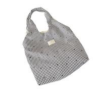 HIOPOIUYT Bolso de hombro casual con diseño de corazón a cuadros, ligero, correa cómoda, para el día a día, esencial, ligero, práctico, de poliéster, Squa blanco y negro, One Size