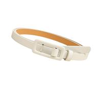 HIOPOIUYT Cintura de piel sintética de diseño fino, accesorio de ropa de color sólido, cómodo y ajustable, cinturón de cintura juvenil de moda, blanco, Talla única