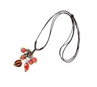 HIOPOIUYT Collar con diseño de hojas de cerámica texturizada, diseño portátil, cadena ajustable, decoración para mujer, uso casual o formal, joyería única inspirada en la naturaleza, talla única, como