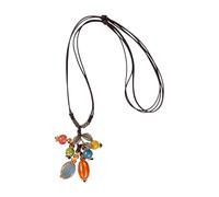 HIOPOIUYT Collar con diseño de hojas de cerámica texturizada, diseño portátil, cadena ajustable, decoración para mujer, uso casual o formal, joyería única inspirada en la naturaleza, talla única, como