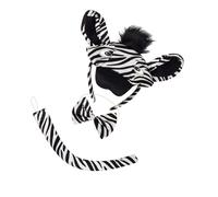 HIOPOIUYT Disfraz de cebra de 1/3/4 para niños y niñas, orejas de cebra, diadema, corbatín, cola, guantes, Halloween, accesorios de cosplay, B