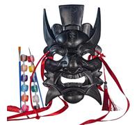 HIOPOIUYT Diys Art Blanks - Papel pintable liso blanco/negro Nuo Operas en blanco, cara pintada a mano para manualidades, se puede pintar con pincel de dibujo de pigmentos, Negro, Talla única